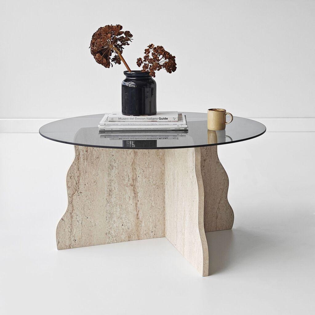 Hanah Home Klub stolić, 75x40cm, Prozirno-antracit