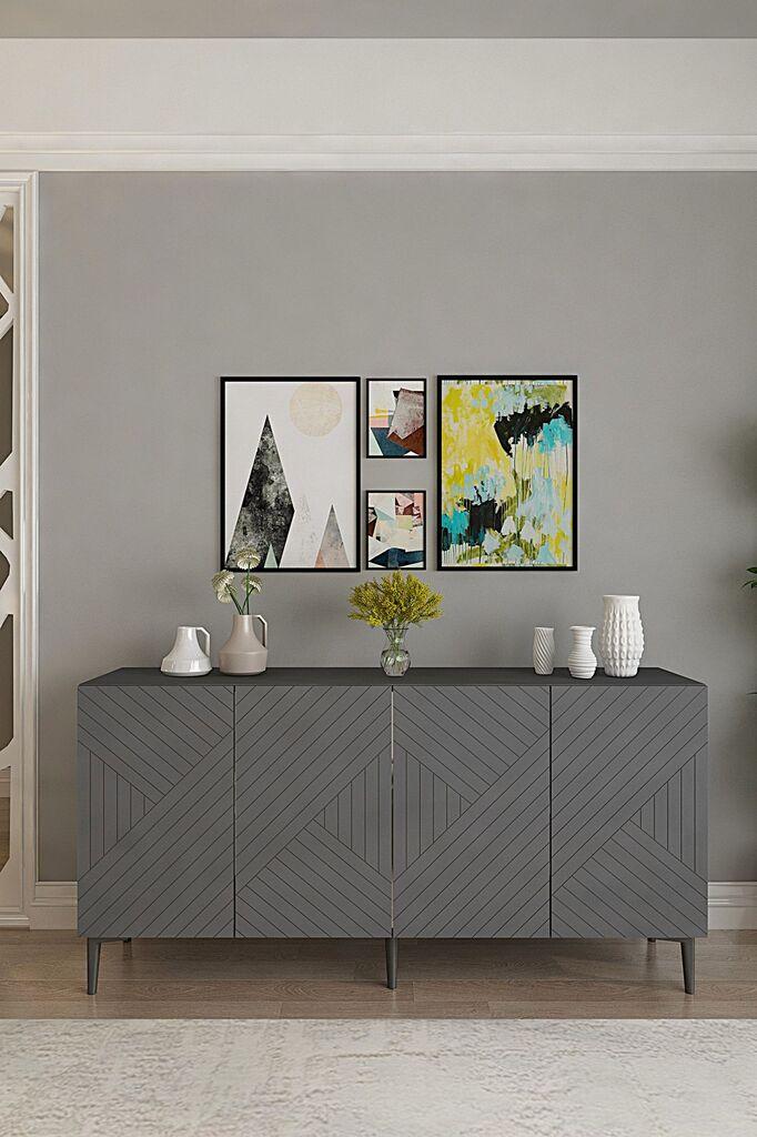 Hanah Home Komoda s ladicama, 150x75x32cm, antracit