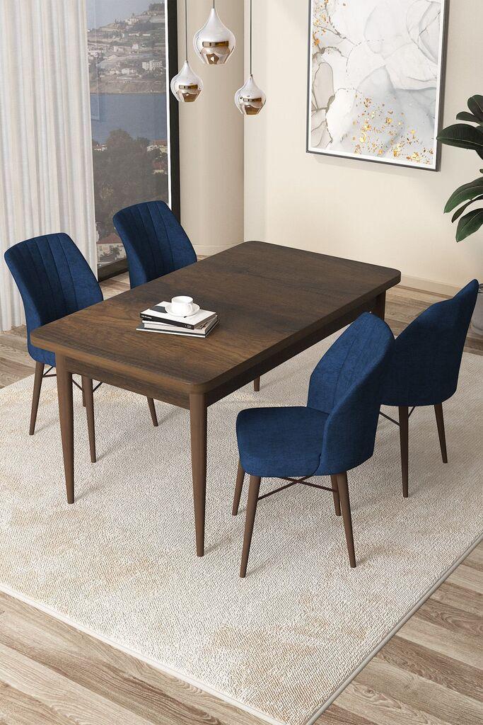 Hanah Home Set Trpezarijski sto i 4 stolice Arp, Tamnoplava