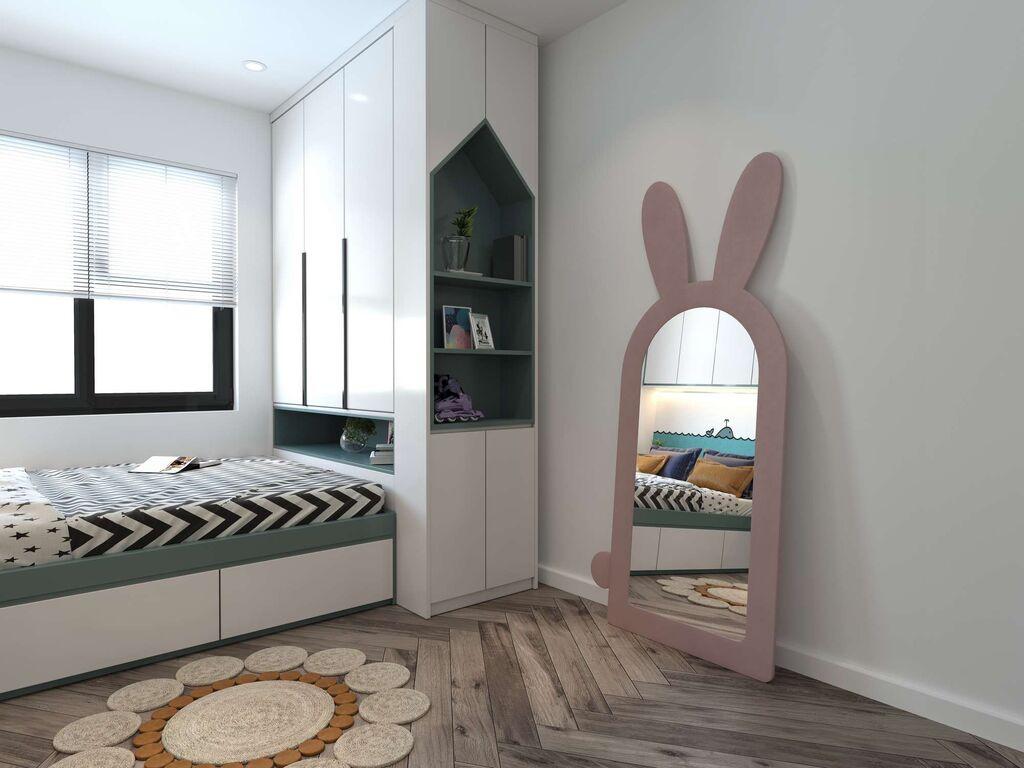Hanah Home Podno ogledalo Zec, 80 cm x 180 cm, Roza