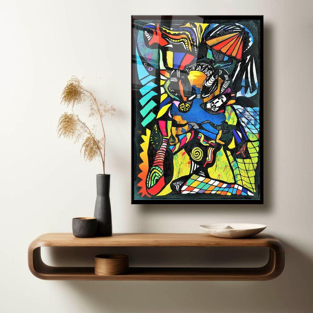 Wallity Dekorativna slika na kaljenom staklu, 60x90cm, Šarena