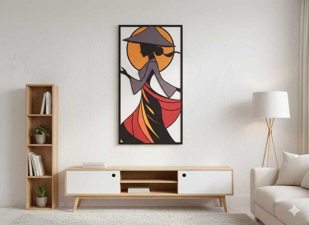 Wallity Dekorativna uramljena slika, 40x68cm, Šarena