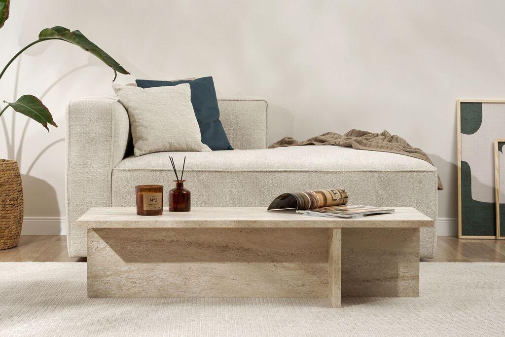 Nordure Klub sto Harbor, 120x30x45 cm, Krem