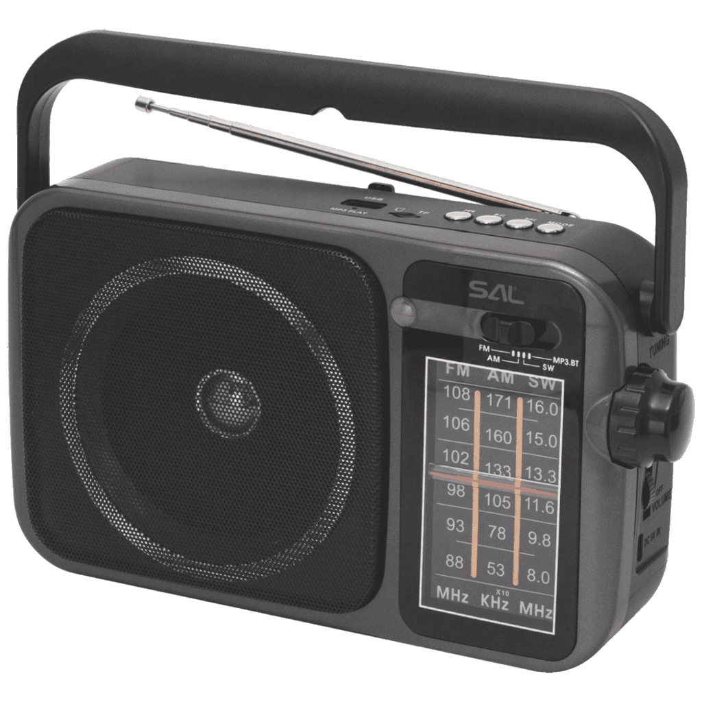 SAL Prijenosni radio prijemnik s multimedijalnim player-om, RPR10, Crna
