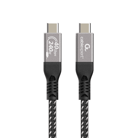 Gembird Punjač i kabl USB4-CMCM240-0.5M, USB, 240W, Type-C, 0.5m, Crni