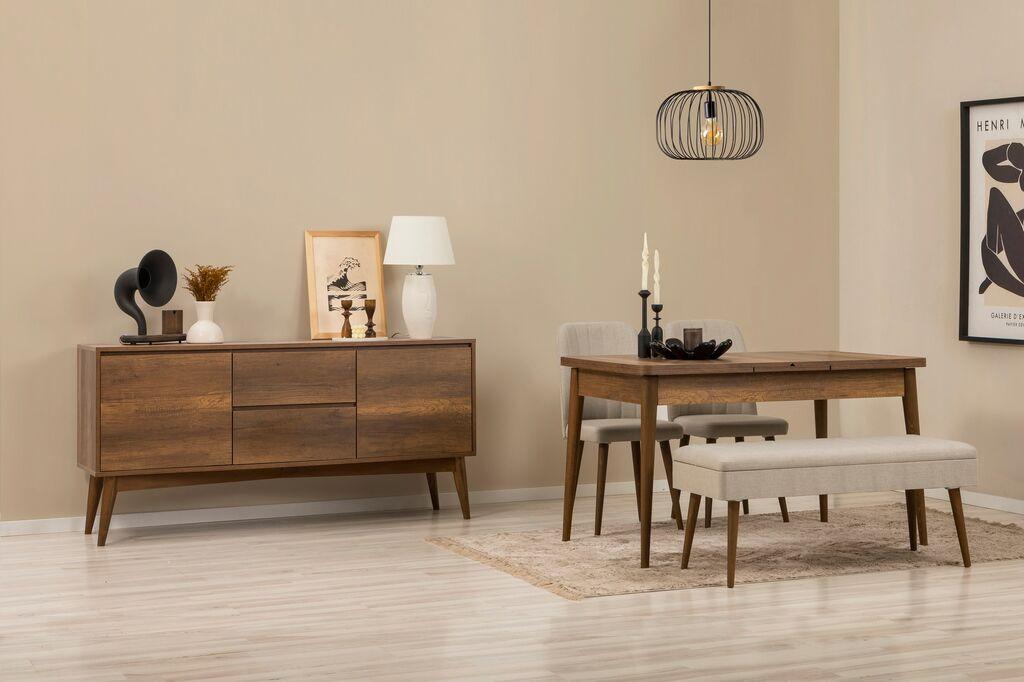 Hanah Home Trpezarijski set Vina 02 1053, Svijetlosivi