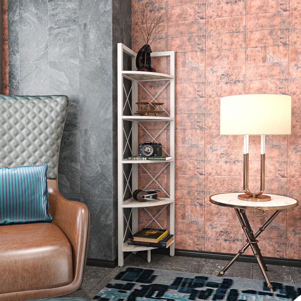 Hanah Home Polica za kuću Remo, 30,5x33x160 cm, Bijela