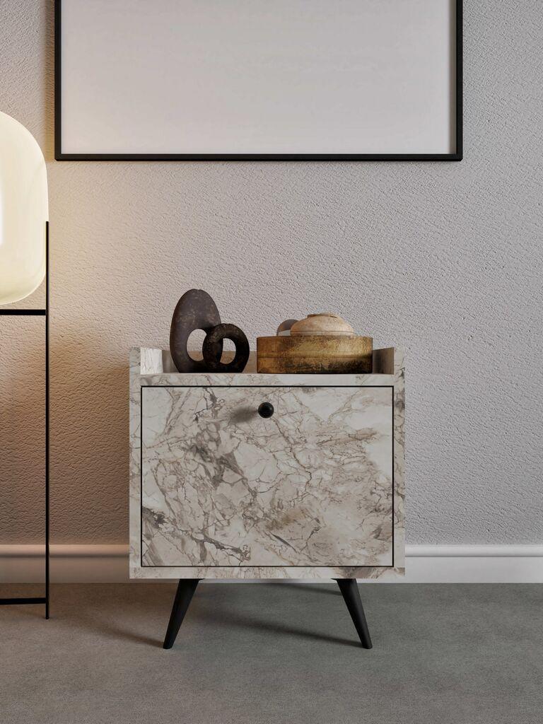 Hanah Home Dopo noćni ormarić, 50x55x40 cm, bijela