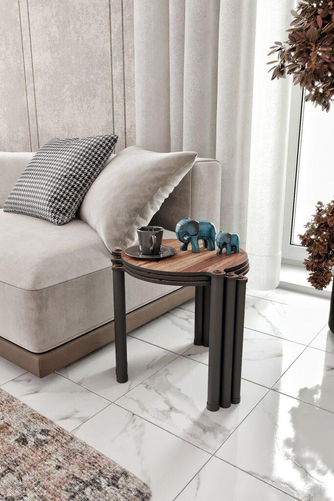 Hanah Home Set klub stolova Lavia 3, 3 komada, Orah