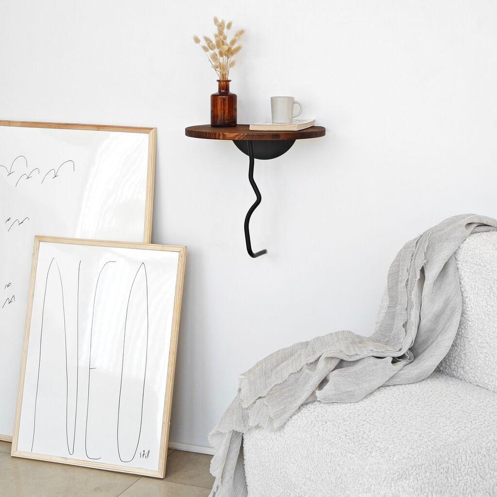 Hanah Home Zidna polica Leo, 35x35x cm, Boja kestena