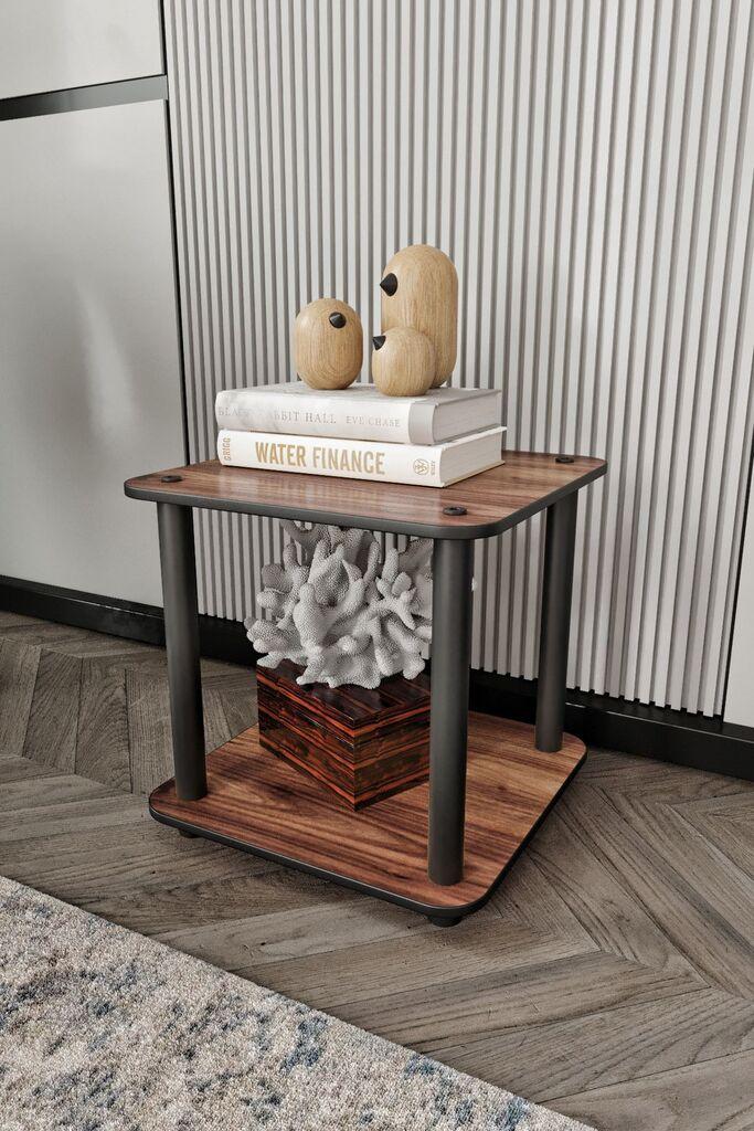 Hanah Home Pomoćni stolić Tiers Square, 34x38x34 cm, Boja oraha