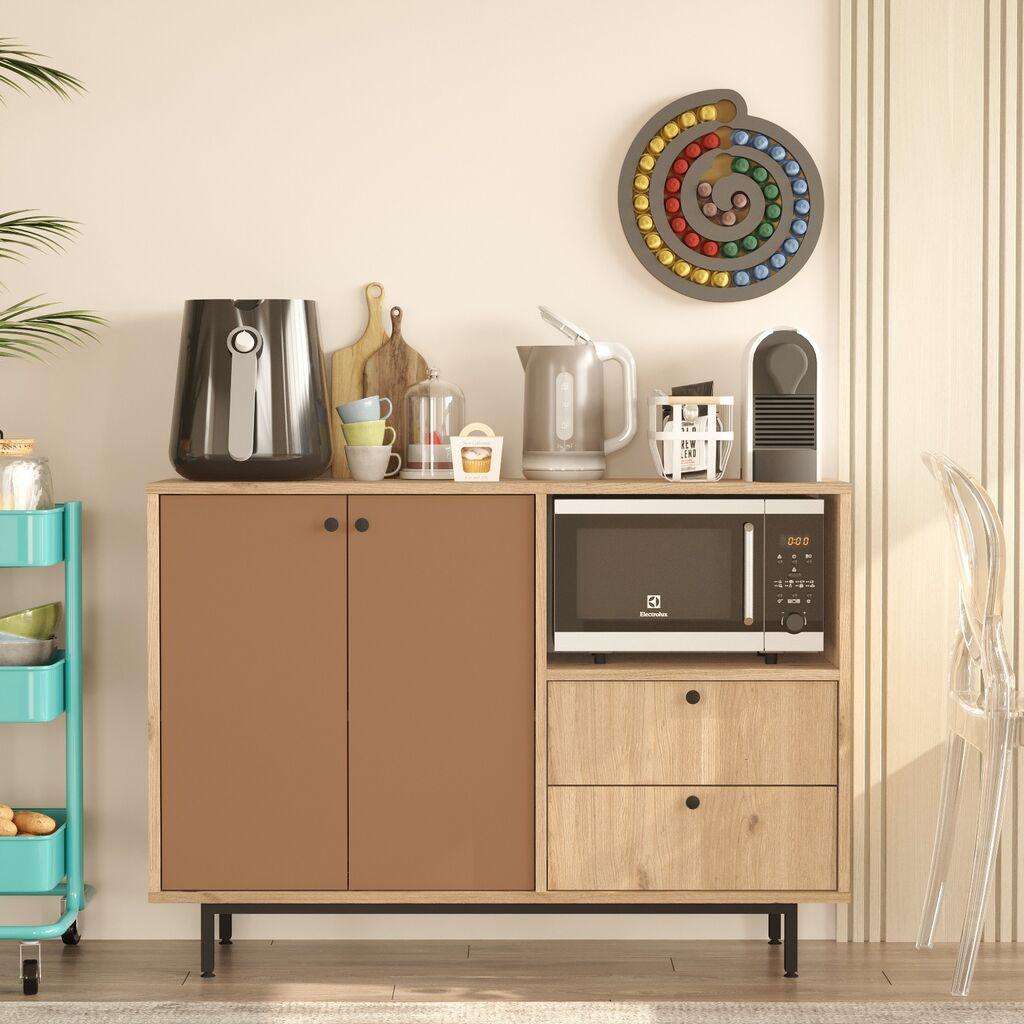 Hanah Home Komoda RE2-SK, 120x85x35,5 cm, Smeđa