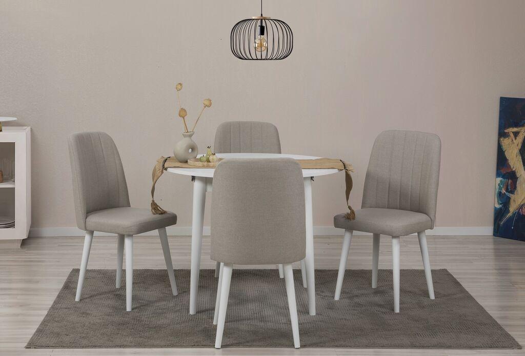 Hanah Home Set Trpezarijski sto i 4 trpezarijske stolice Vina 1005 5, Bež