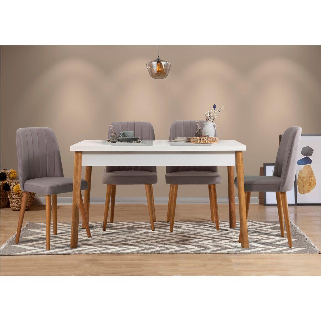 Hanah Home Costa trpezarijski set, 5 dijelova, sivi