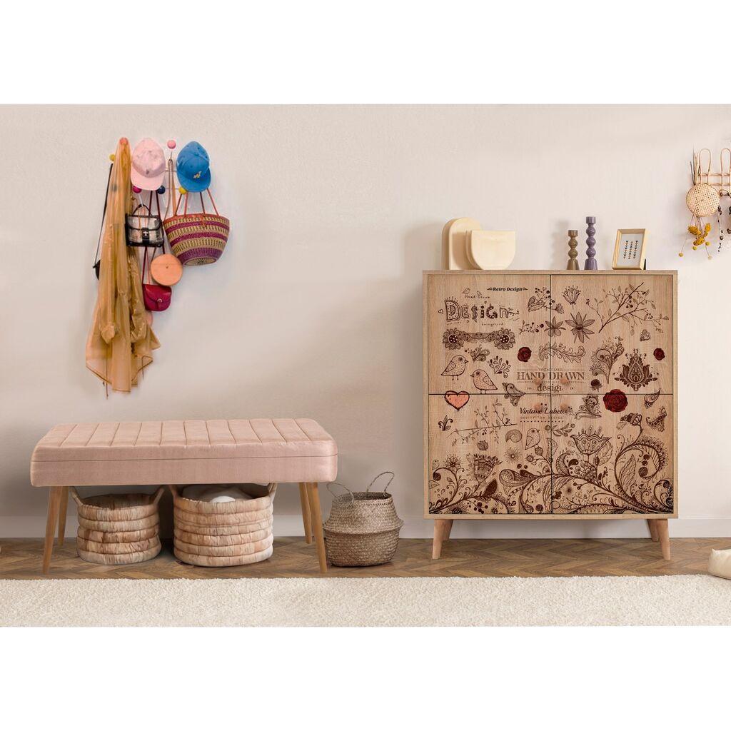 Hanah Home Set Namještaj za hodnik Multilux 731 0900, Prljavo roza