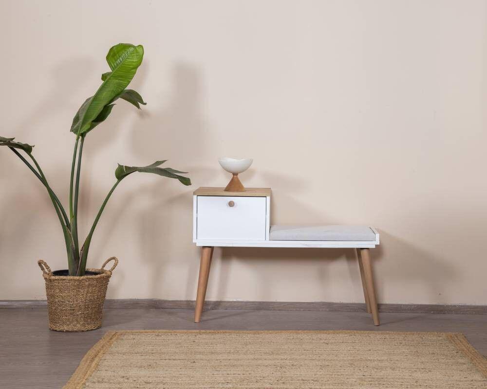 Hanah Home Boemska klupa, 55x150x2,2 cm, Bijela