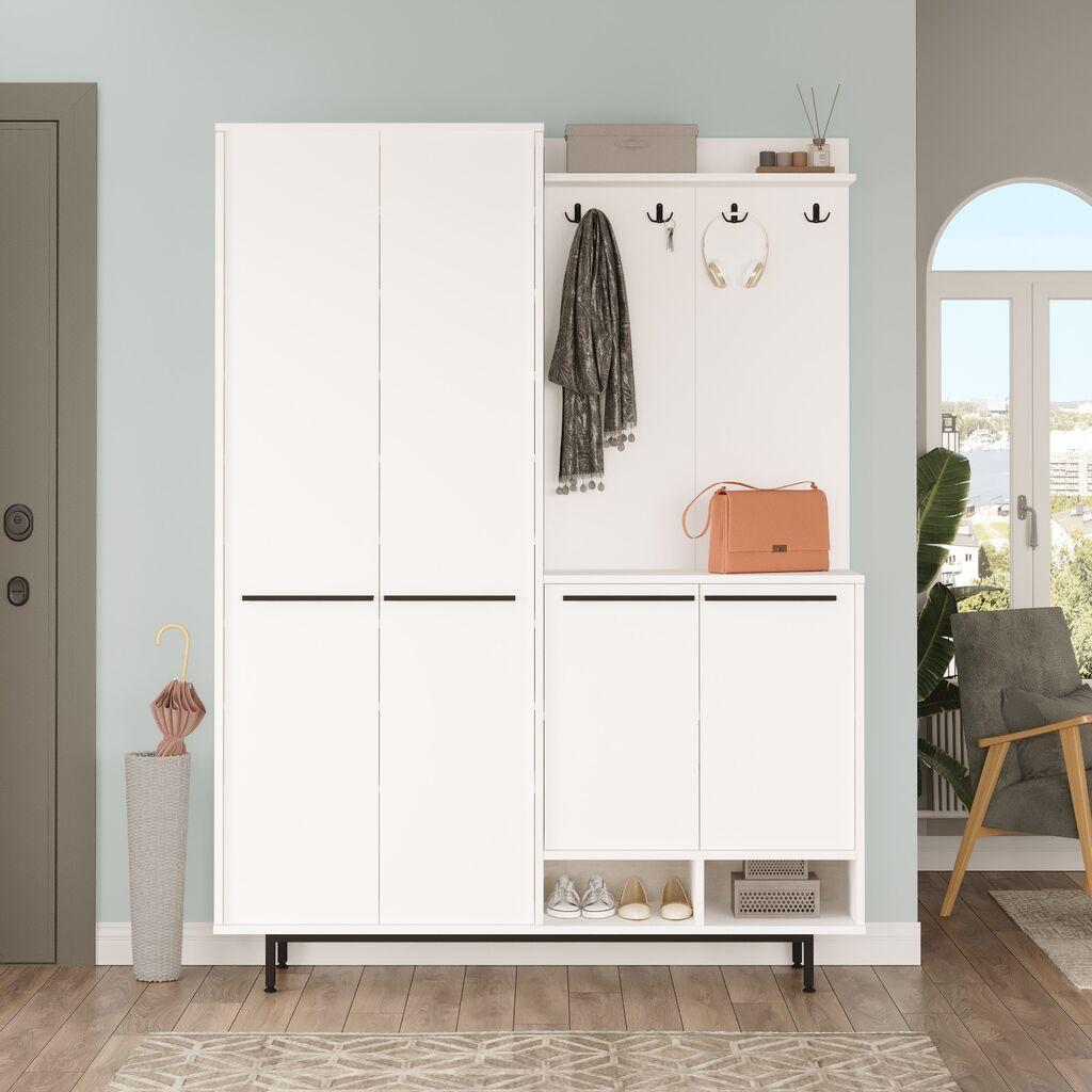 Hanah Home Komoda za hodnik OS1-W, 107,4x195,6x35,5 cm, Bijela