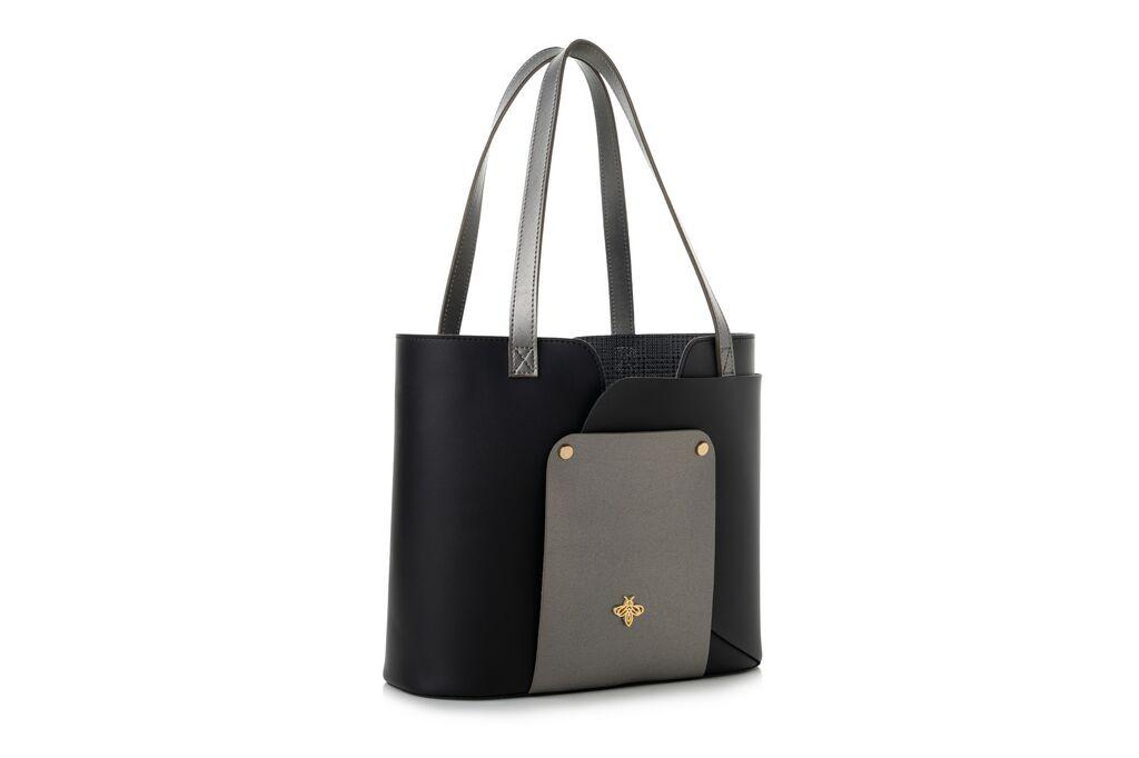 Ženska torba Lucky Bees 1292, crne i sive boje