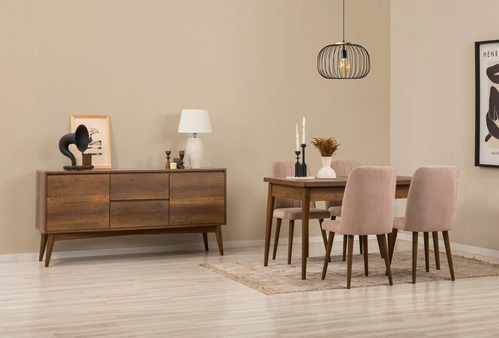 Hanah Home Trpezarijski set Vina 01 1048, Tamnosivi