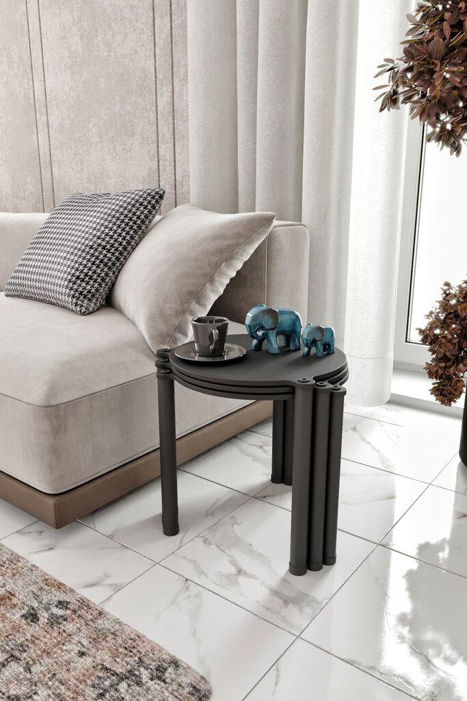 Hanah Home Club set stolova Lavia 3, 3 dijela, antracit