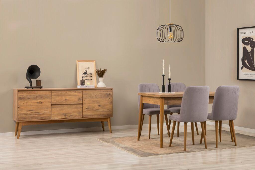 Hanah Home Trpezarijski set Vina 01 0701, Siva