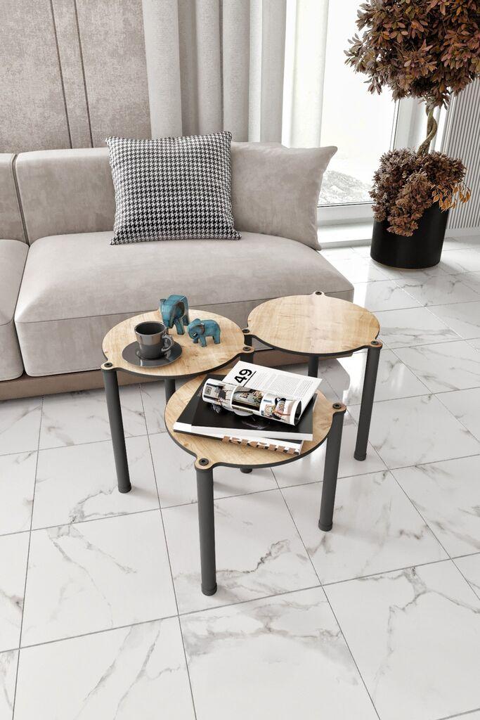 Hanah Home Club set stolova Lavia 3, 3 dijela, hrast