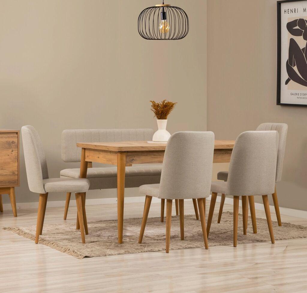 Hanah Home Set trpezarijski sto i stolice Vina, Svijetlosiva