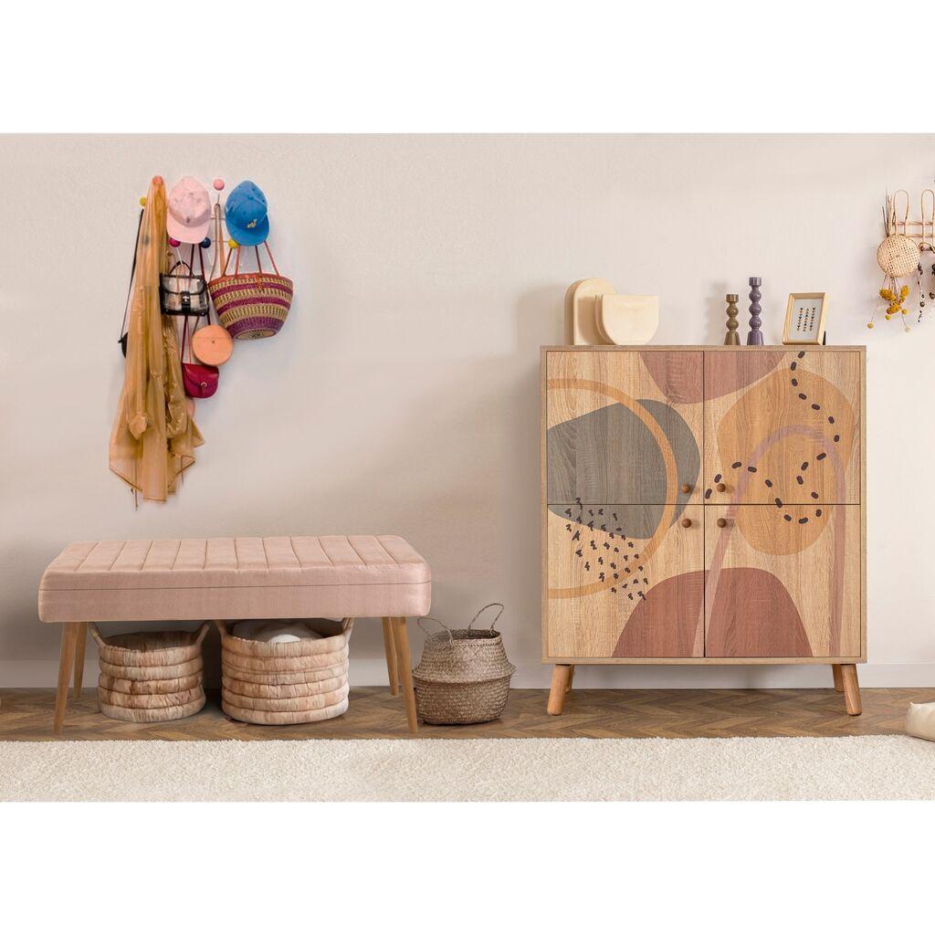 Hanah Home Set Namještaj za hodnik Multilux Form 0900, Prljavo ružičasta