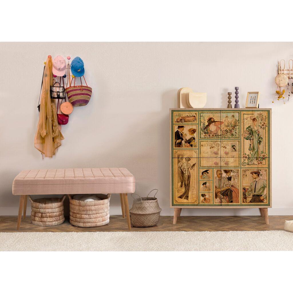 Hanah Home Set Namještaj za hodnik Multilux 732 0900, Prljavo roza