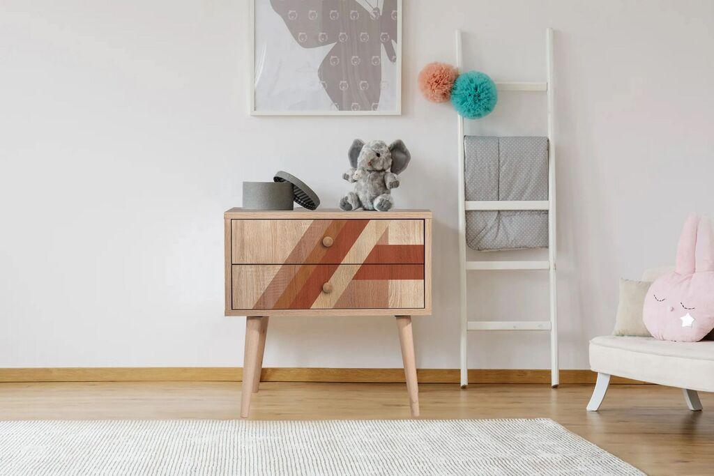 Hanah Home Noćni ormarić City Two Flow, 60x61x40 cm, Bordo