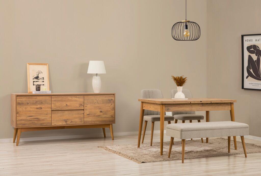 Hanah Home Trpezarijski set Vina 02 0900, Svijetlosivi