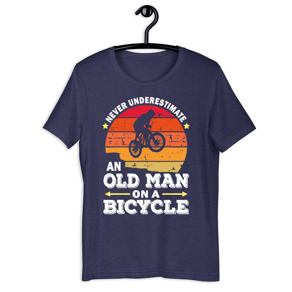 Goatees Muška majica Never underestimate an old man on a bicycle II, Tamnoplava