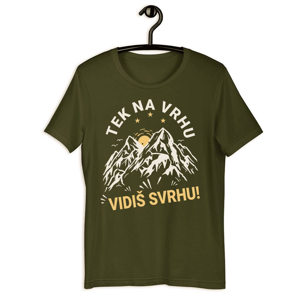 Goatees Muška majica Tek na vrhu vidiš svrhu, Maslinasta