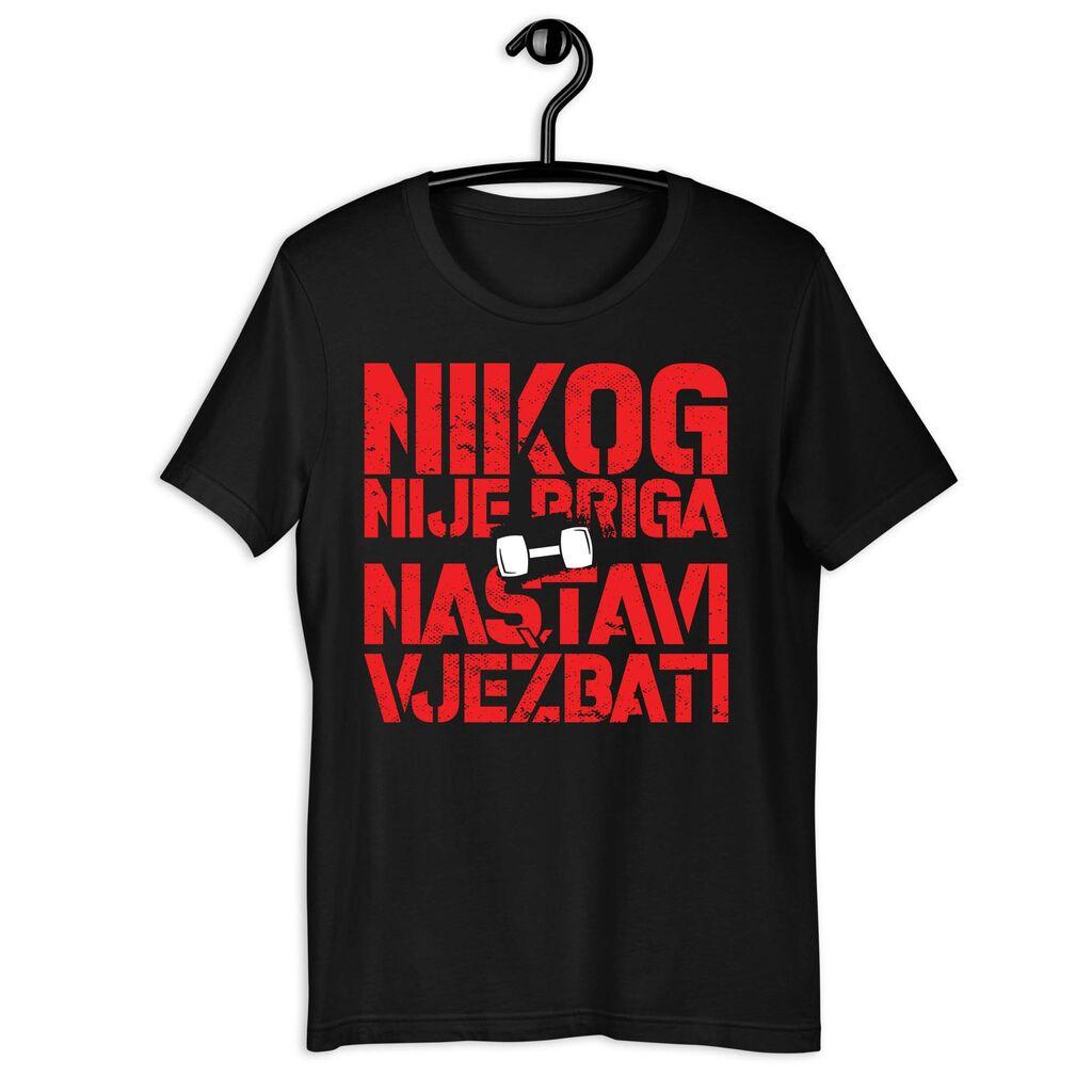 Goatees Muška majica Nikog nije briga nastavi vježbati, Crna