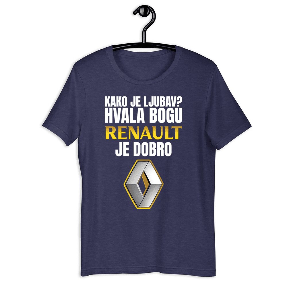 Goatees Muška majica Kako je ljubav? Hvala bogu Renault je dobro, Tamnoplava