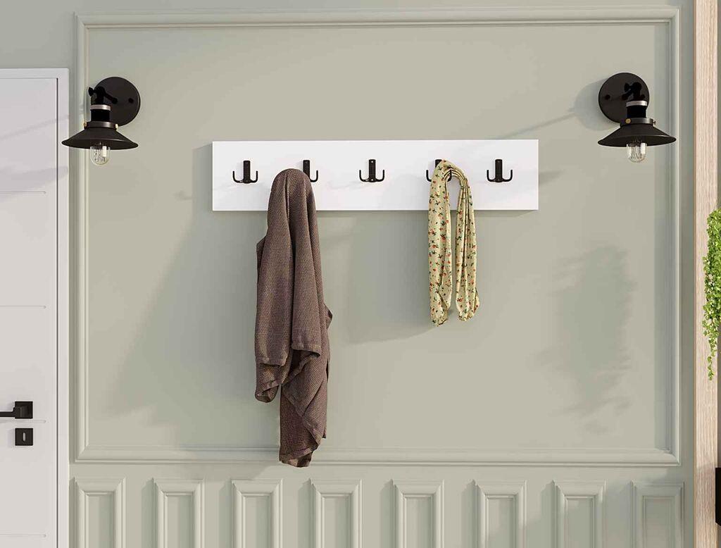 Hanah Home Zidni čiviluk Besli, 80x17x1.8 cm, Bijeli