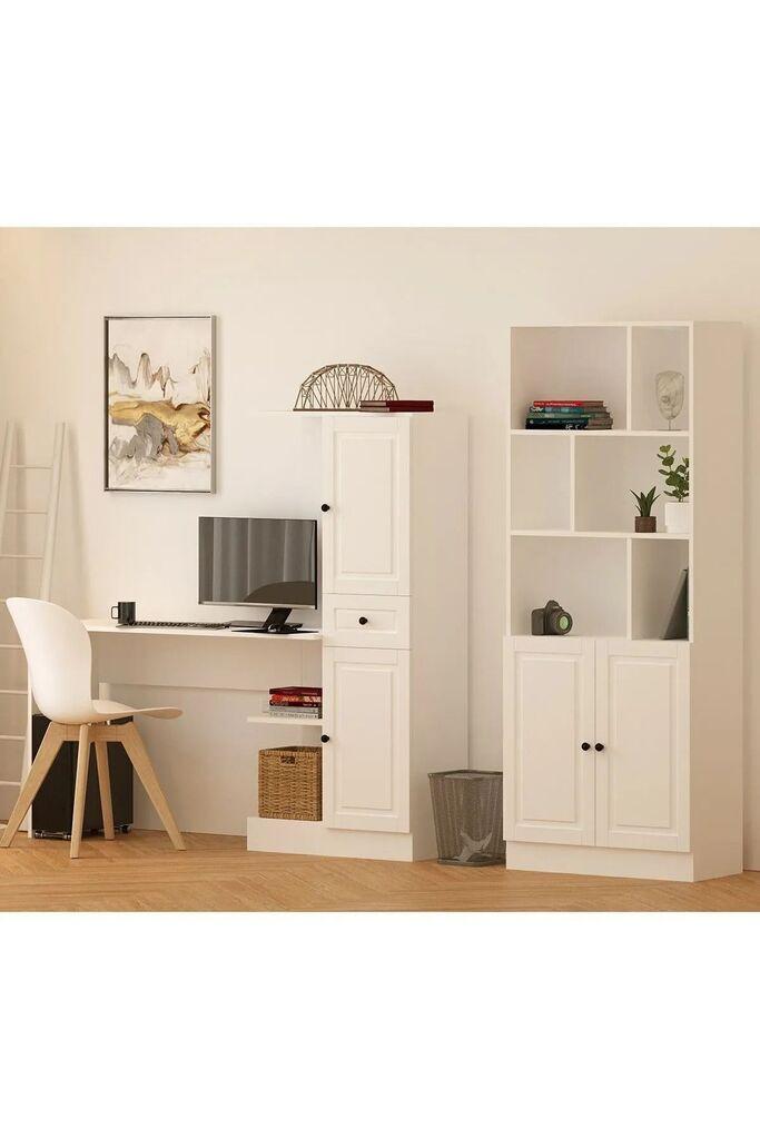 Hanah Home Set radni sto sa policom za knjige Rb1000401557, Bijela
