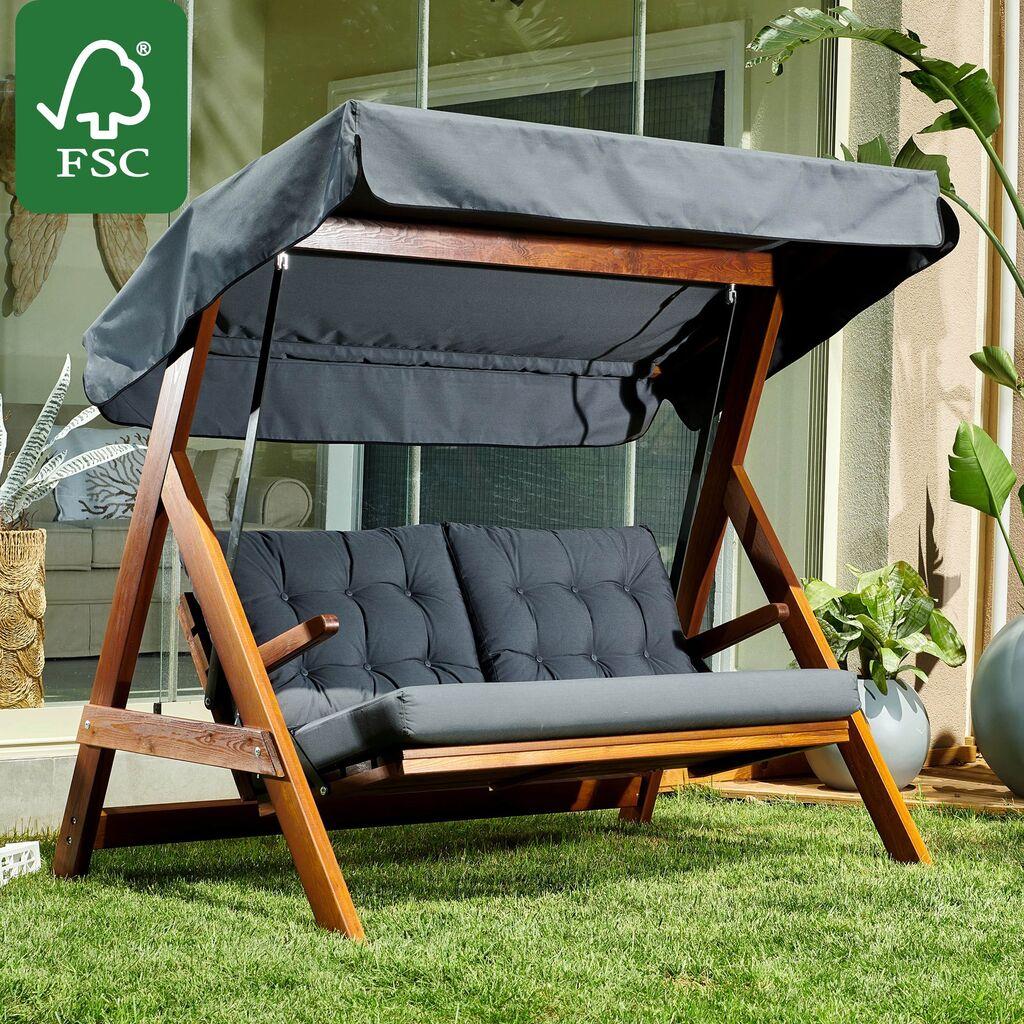 Hanah Home vrtna ljuljaška Paris 2000, 194x180x115 cm, antracit