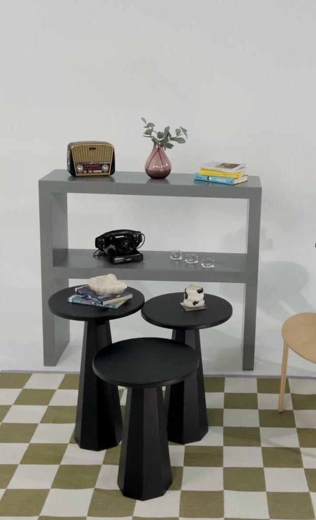 Hanah Home Set klub stolića, Lilyum, 3 dijela, Crna