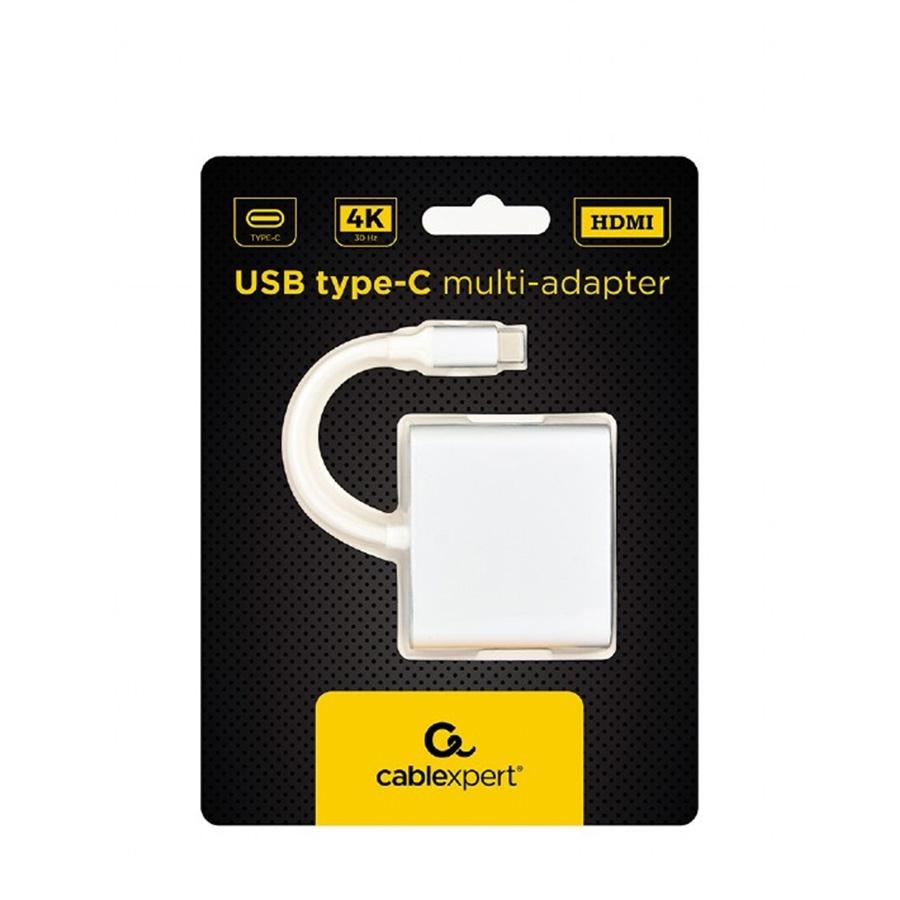 Gembird USB Adapter Type-C to Type-C, USB3.0, HDMI,  A-CM-HDMIF-02-SV, Bijeli