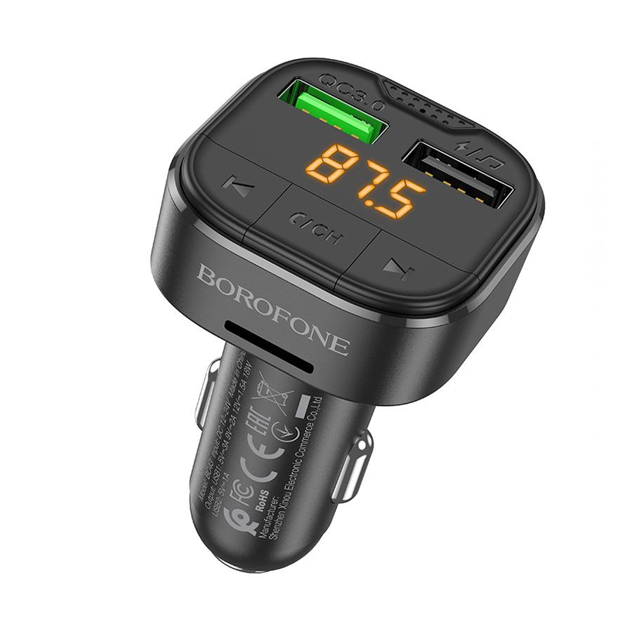 Borofone FM Bluetooth transmiter sa USB punjačem, Crni