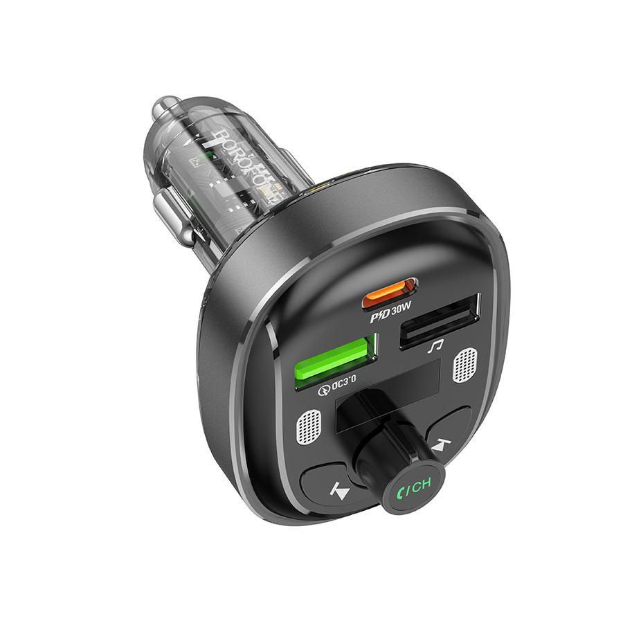 Borofone FM Transmiter bluetooth sa USB+Type-C punjačem BC47, Crni