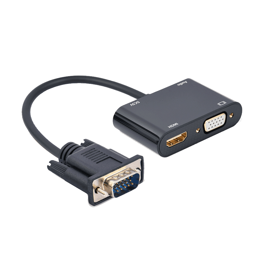 Gembird Video adapter kabl, VGA to HDMI + VGA, 0.15 m  A-VGA-HDMI-02, Crni