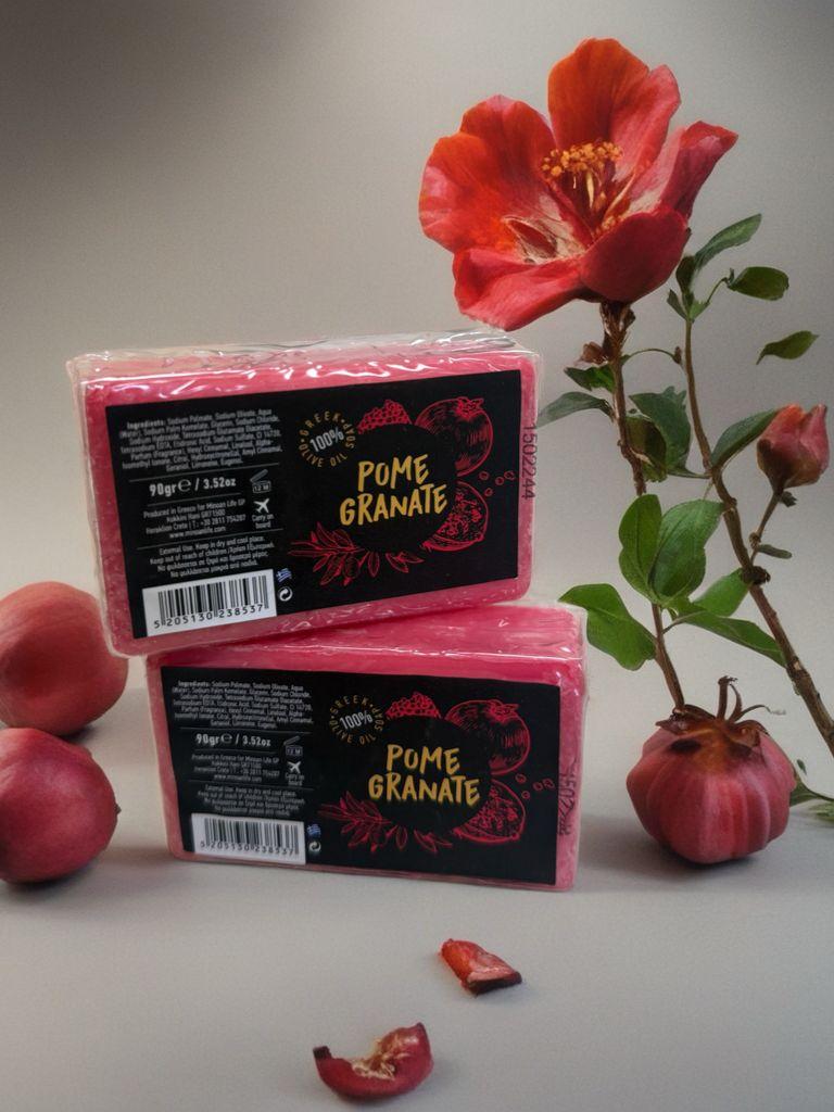 Minoan Life Sapun, Olive Oil Pomegranate Black, 90gr