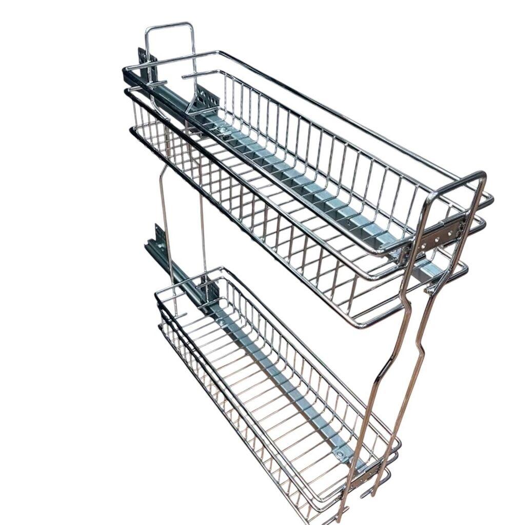 Žičana izvlačna korpa za sudove, 20 cm, Srebrna boja