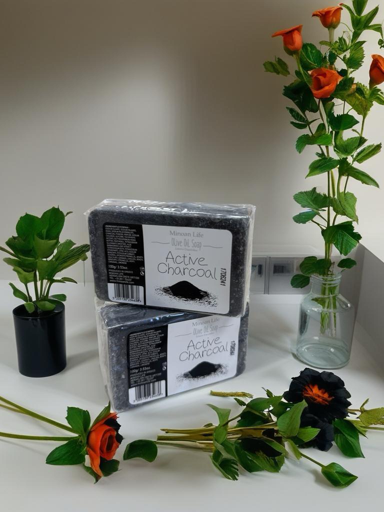 Minoan Life Sapun, Maslinovo ulje, Aktivni Ugalj, 100g