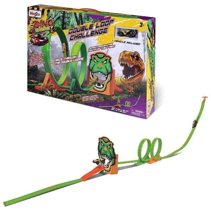 Maisto Igračka Dupli Loop Izazov Dino avanture, Sa 1 Autićem