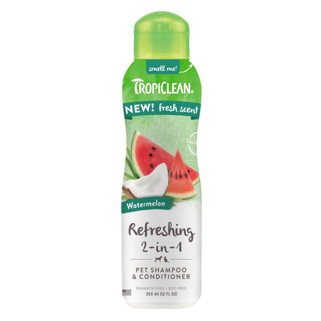 Tropiclean Šampon i regenerator za pse i mačke Watermelon Refreshing 2u1, Miris lubenice, 355 ml