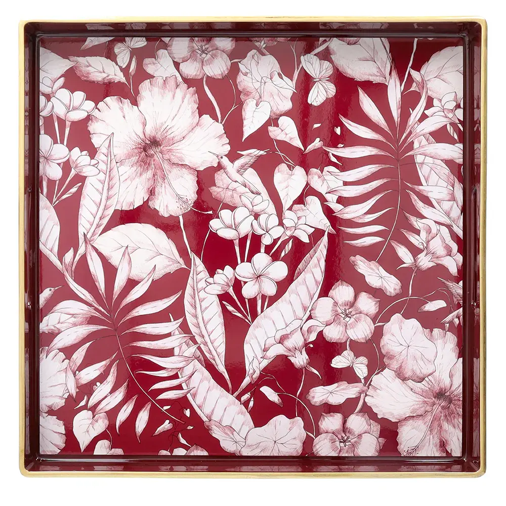 Tognana Kvadratni poslužavnik  Sv9vsq12907, Party Time, 35x35 cm, Crveno-bijeli