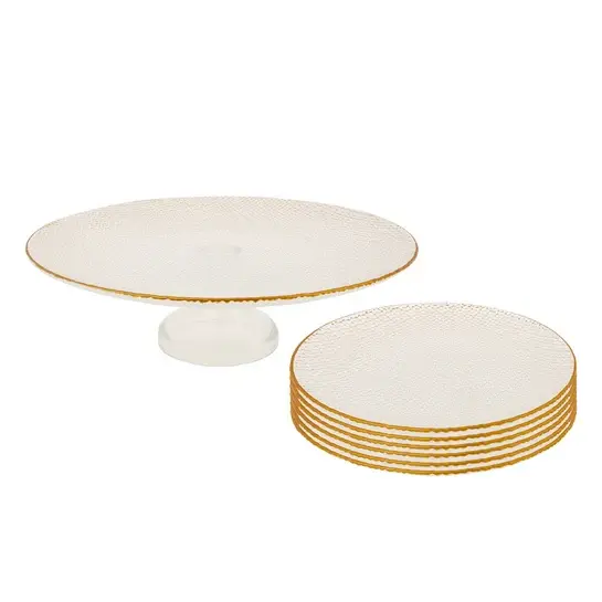 Karaca Set tanjira za kolače Tuana, 7 Kom, Bijeli